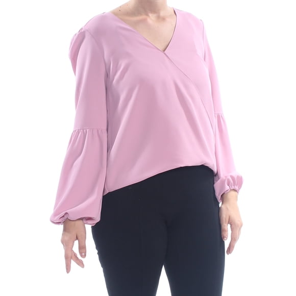BAR III $59 Womens New 1346 Pink Blouson Sleeve Knit Blouse L B+B