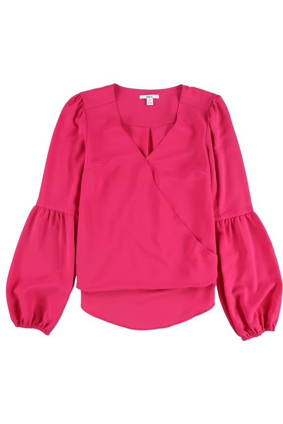 Womens Blouson Sleeve Knit Blouse, Pink, Small