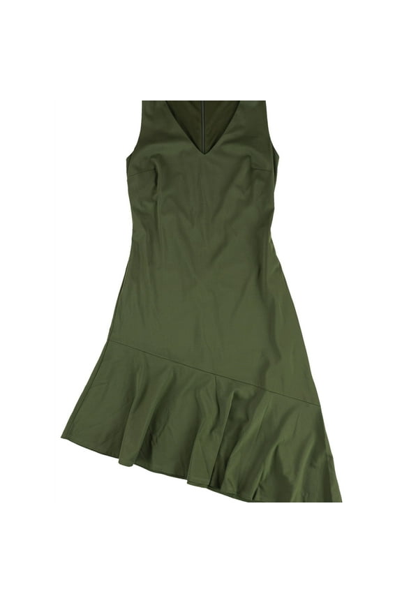 Womens Casual Asymmetrical Dress, Green, Medium