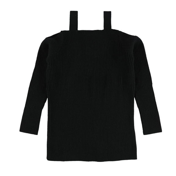 bar III Womens Cold-Shoulder Pullover Sweater, Black, X-Small