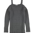 thumbnail image 1 of bar III Womens Cold-Shoulder Pullover Sweater, Grey, Large, 1 of 2