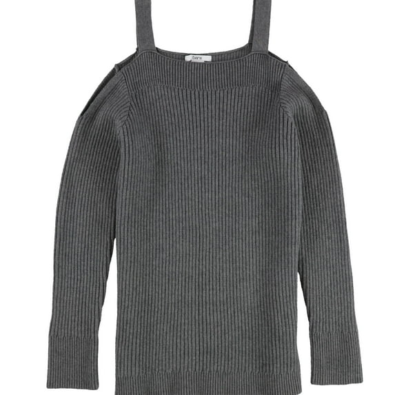 bar III Womens Cold-Shoulder Pullover Sweater, Grey, Large