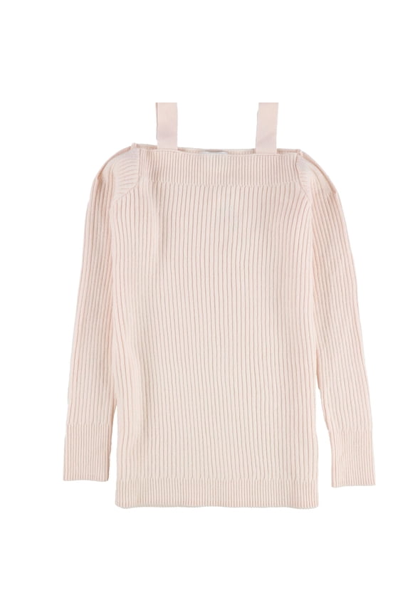 Womens Cold-Shoulder Pullover Sweater, Pink, X-Small