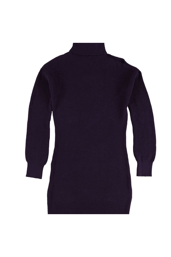 Womens Cold Shoulder Pullover Sweater, Purple, X-Small