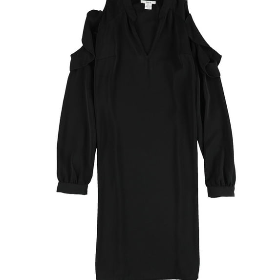 bar III Womens Cold Shoulder Shirt Dress, Black, Small