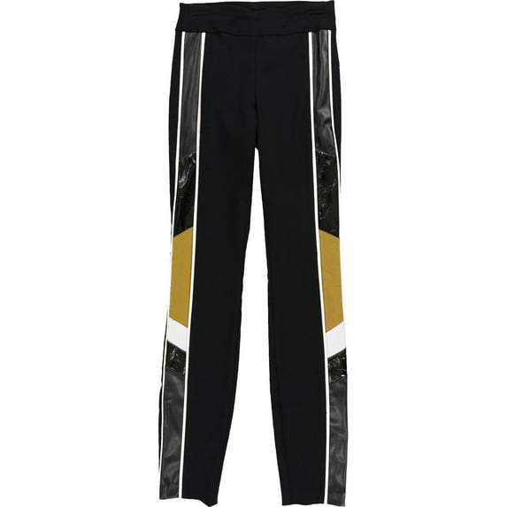 bar III Womens Colorblocked Stripe Casual Leggings, Black, X-Small