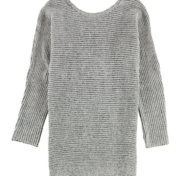 bar III Womens Crisscross Pullover Sweater, Grey, Medium