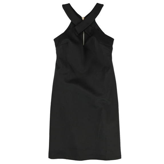 bar III Womens Cross Front Fit & Flare Dress, Black, XX-Small