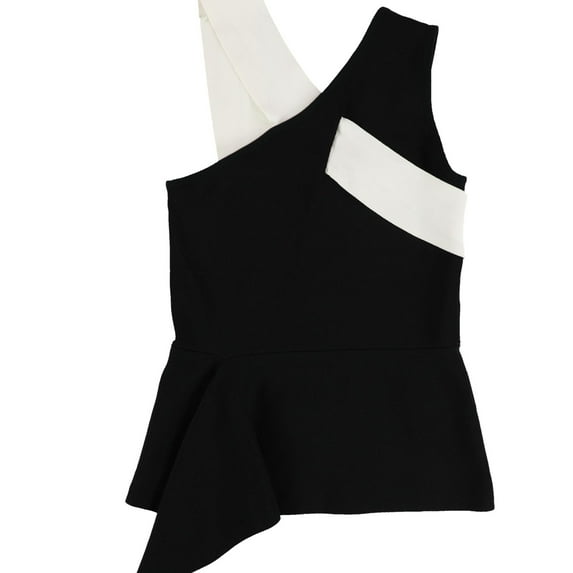 bar III Womens Crossover Pullover Blouse, Black, XX-Small