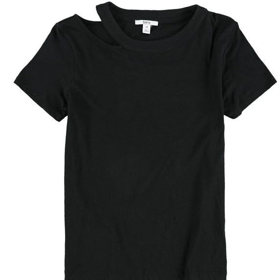 bar III Womens Cutout Basic T-Shirt, Black, X-Small