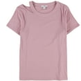 thumbnail image 1 of bar III Womens Cutout Basic T-Shirt, Pink, Small, 1 of 1