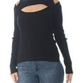 thumbnail image 1 of bar III Womens Cutout Ribbed Pullover Sweater, Black, X-Large, 1 of 1