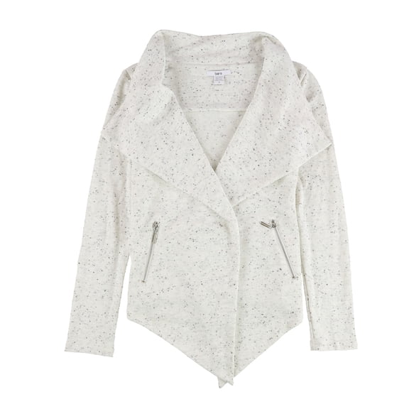 bar III Womens Draped Cardigan Sweater, Off-White, Small