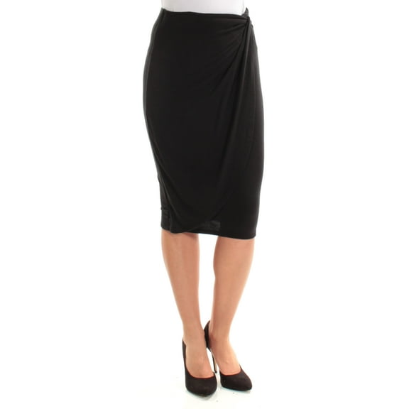 bar III Womens Draped Wrap Skirt, Black, X-Small