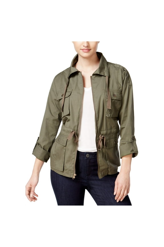 Womens Field Military Jacket, Green, Large
