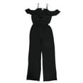 thumbnail image 1 of bar III Womens Flutter Sleeve Jumpsuit, Black, XX-Large, 1 of 2