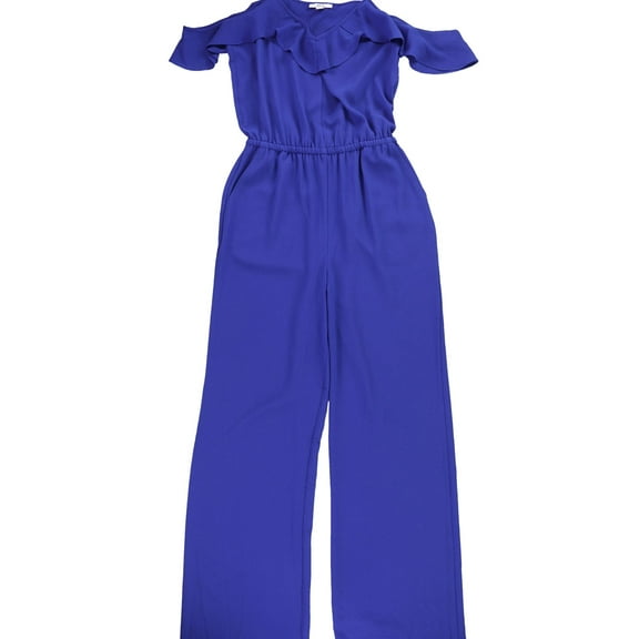 Bar III Cold Shoulder Jumpsuit Bright Blue S