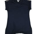 thumbnail image 1 of bar III Womens High-Low Embellished T-Shirt, Blue, Medium, 1 of 2