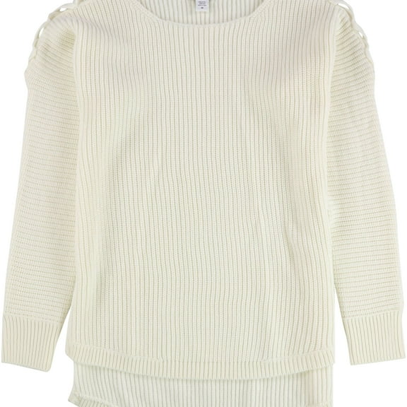 bar III Womens High-Low Knit Sweater, Off-White, XX-Large