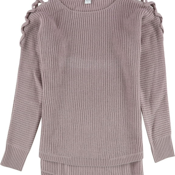 bar III Womens High-Low Knit Sweater, Purple, Small