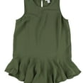 thumbnail image 1 of bar III Womens High-Low Peplum Blouse, Green, Small, 1 of 3