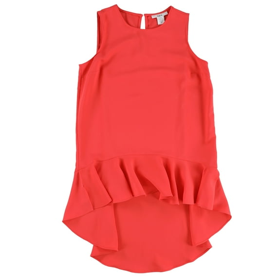 bar III Womens High-Low Peplum Blouse, Red, Medium