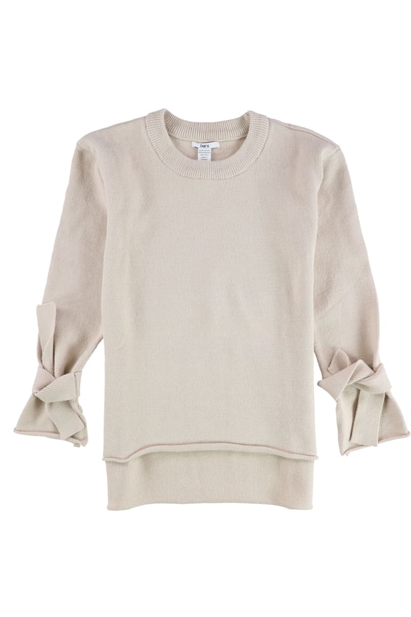 Womens High-Low Pullover Sweater, Beige, XX-Small