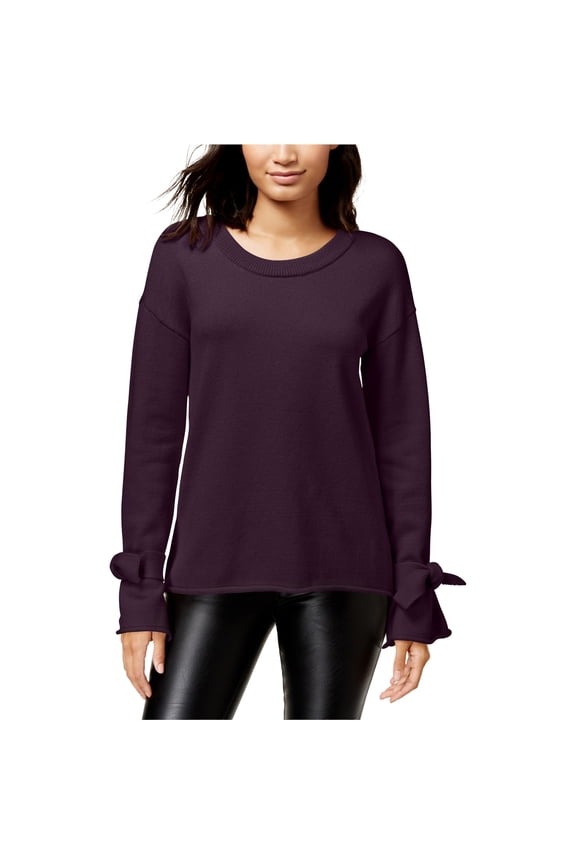 Womens High-Low Pullover Sweater, Purple, Small