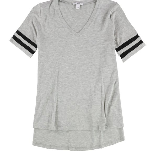 bar III Womens Illusion Varsity Basic T-Shirt, Grey, Small