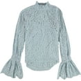 thumbnail image 1 of bar III Womens Lace Baby Doll Blouse, Blue, Medium, 1 of 2