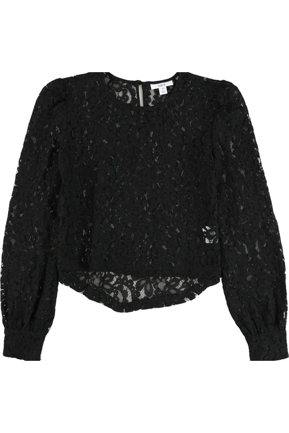 Womens Lace Pullover Blouse, Black, X-Small