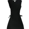 thumbnail image 1 of bar III Womens Lace-Up Sweater Mini Dress, Black, Small, 1 of 2