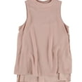 thumbnail image 1 of bar III Womens Layered Contrast Knit Blouse, Pink, X-Small, 1 of 1