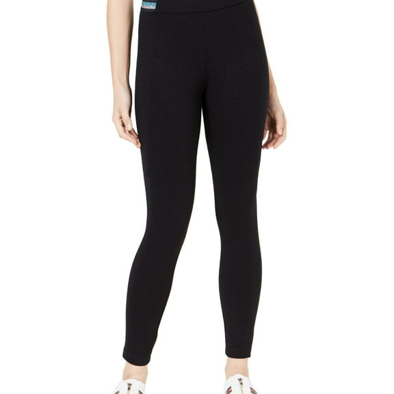 bar III Womens Metallic-Stripe Casual Leggings, Black, X-Small