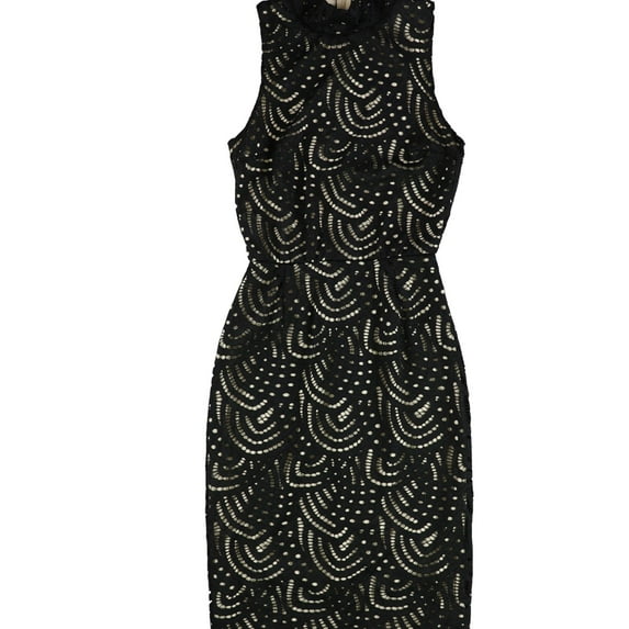 bar III Womens Mock-Turtleneck Sheath Dress, Black, Small