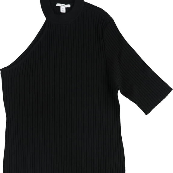 Bar III One Shoulder Sweater Deep Black M