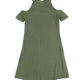 thumbnail image 1 of bar III Womens Pleated Shift Dress, Green, Small, 1 of 2