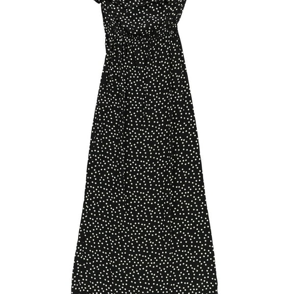 bar III Womens Polka Dot Strapless Maxi Dress, Black, X-Small