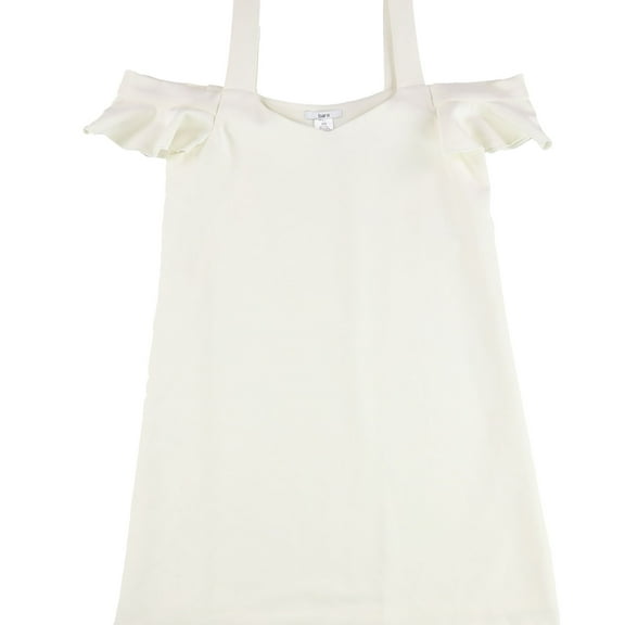 bar III Womens Popover Shift Dress, Off-White, Medium