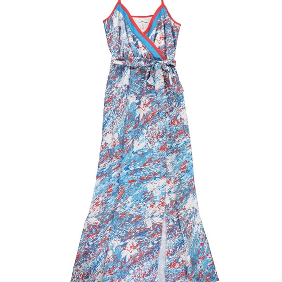 bar III Womens Printed A-line Maxi Dress, Blue, XX-Small