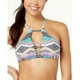 thumbnail image 1 of Bar lll Women's Printed High Neck Cutout Bikini Top Swimsuit Size XS MSRP $48, 1 of 2