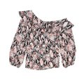 thumbnail image 1 of bar III Womens Printed One Shoulder Blouse, Pink, X-Small, 1 of 2
