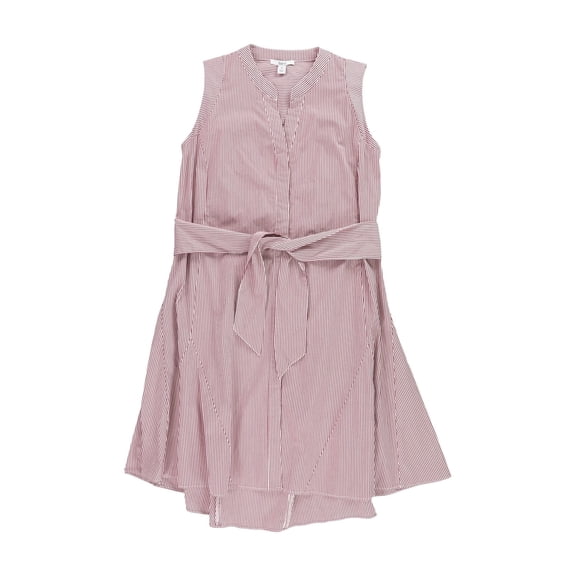 bar III Womens Red Belted Mini Shirt Dress, Red, Medium