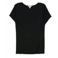 thumbnail image 1 of bar III Womens Ribbed Basic T-Shirt, Black, XX-Large, 1 of 2