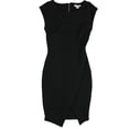 thumbnail image 1 of bar III Womens Ribbed Envelope Sheath Dress, Black, X-Large, 1 of 3