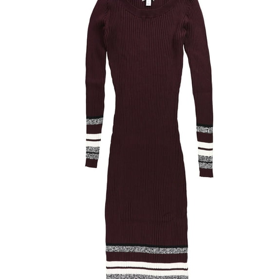 bar III Womens Ribbed-Knit Midi Sweater Dress, Red, Large