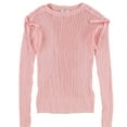 thumbnail image 1 of bar III Womens Ribbed Knit Sweater, Pink, X-Small, 1 of 2