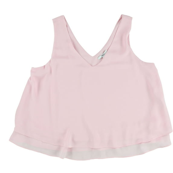 bar III Womens Ruffle Hem Knit Blouse, Pink, X-Large