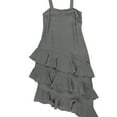 thumbnail image 1 of bar III Womens Ruffled Midi Asymmetrical A-line Dress, Grey, 8, 1 of 2