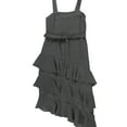 thumbnail image 1 of bar III Womens Ruffled Midi A-line Dress, Grey, 8, 1 of 2